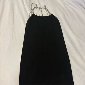 Black Dress with Silver Chain Straps